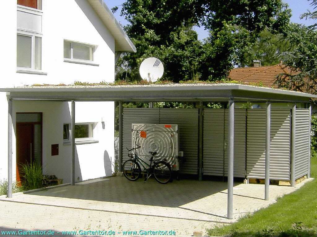 Carport mit 2 Stellplätzen und Fahrradschuppen