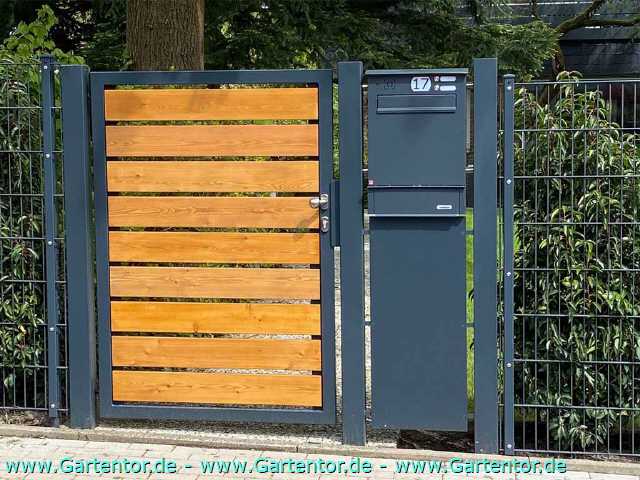 Gartentor mit Holzfüllung waagerecht