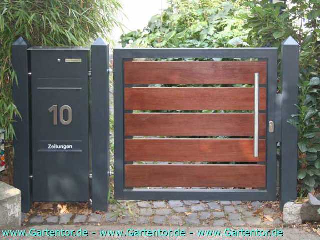 Gartentor Metall mit Holzfüllung
